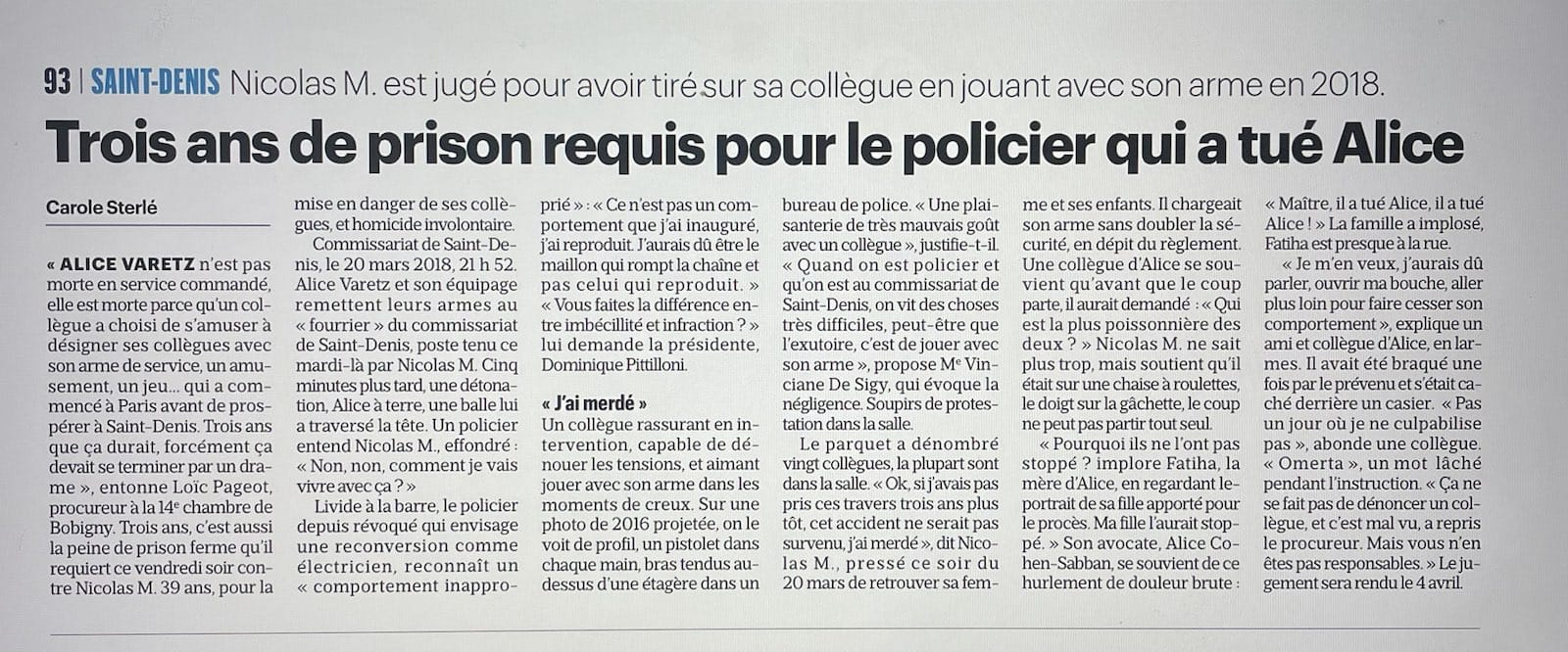Article Le Parisien Police arme prison